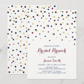Fairepart de mariage moderne rouge et bleu avec co (Devant / Derrière)