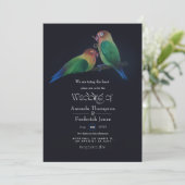 Fairepart de mariage oiseaux d'amour (Debout devant)