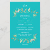 Fairepart de mariage pas cher avec feuilles de ver (Devant)