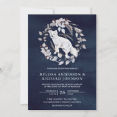 Fairepart de mariage rustique aquarelle renard arc (Devant)