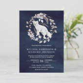 Fairepart de mariage rustique aquarelle renard arc (Debout devant)