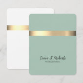 Fairepart de mariage rustique en faux papier doré (Devant / Derrière)