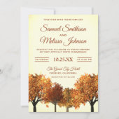 Fairepart de mariage rustique forêt d'automne (Devant)