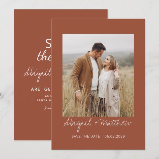 Fairepart de mariage simple écriture manuscrite Te (Devant / Derrière)