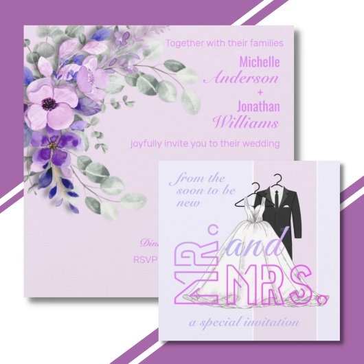 Fairepart de mariage simple M. et Mme