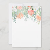 Fairepart Fleurs Aquarelle Vert Pâle Pêche (Dos)