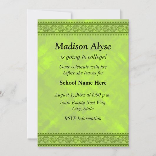 Faireparts Fleurs Shadesof Green Invitation pour l (Devant)
