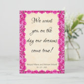 Faireuses Invitations de Mariage aux Roses Roses (Debout devant)