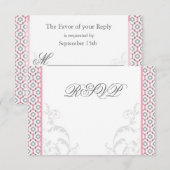 Faireuses invitations de mariage de jardin rose et (Devant / Derrière)