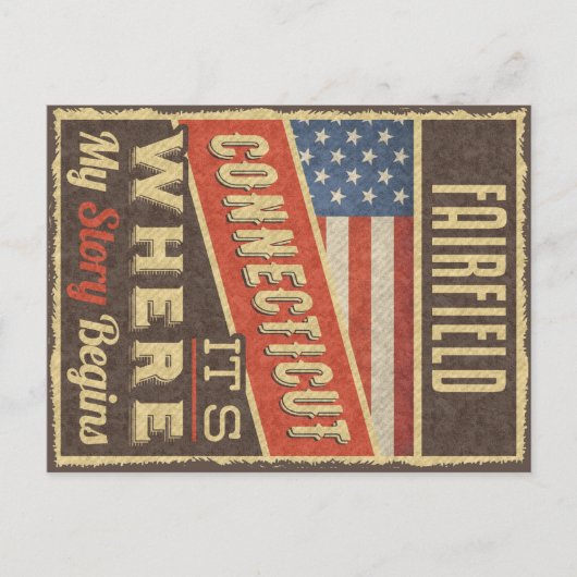 Fairfield Connecticut Briefkaart (Voorkant)