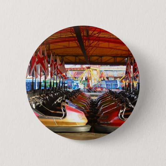 Fairground Dodgem Bumper Cars Button Badge (Voorkant)