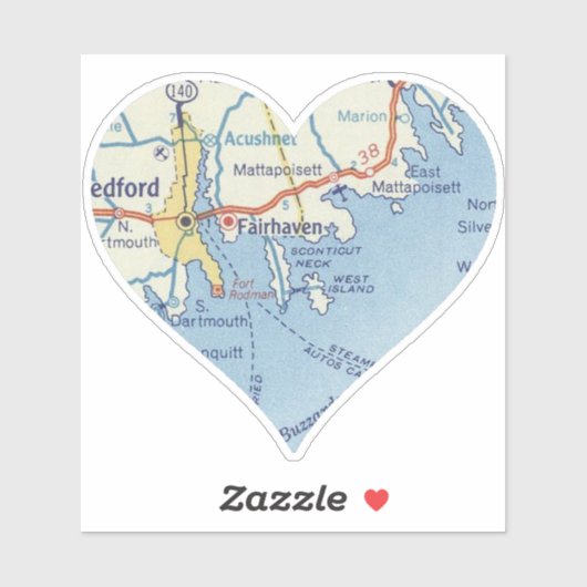 Fairhaven MA Classic kaart Sticker (Vel)