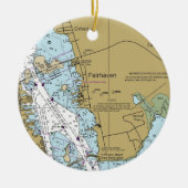 Fairhaven MA Nautical Chart Keramisch Ornament (Voorkant)