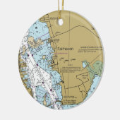 Fairhaven MA Nautical Chart Keramisch Ornament (Links)