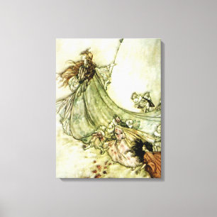 Fairies Away - Arthur Rackham Canvas Afdruk