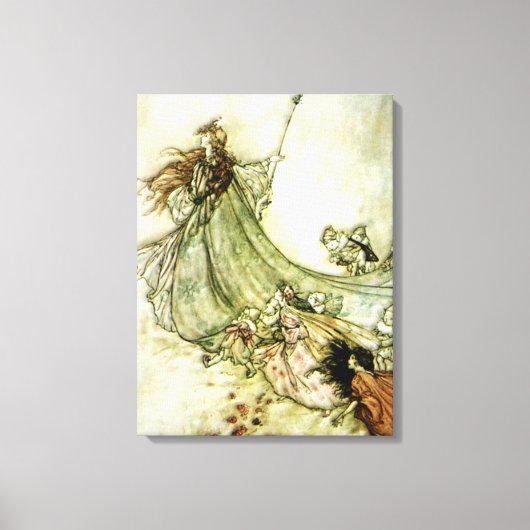 Fairies Away - Arthur Rackham Canvas Afdruk (Voorkant)
