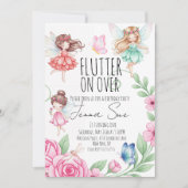 Fairies Butterflies First Birthday Invitation (Devant)