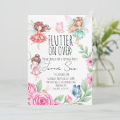 Fairies Butterflies First Birthday Invitation (Debout devant)