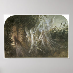 Fairies die door een gotische Arch kijken, c. 1864 Poster