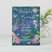 Fairies en Friends Birthday Invitation Kaart (Staand voorkant)