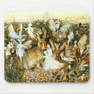 Fairies en konijn muismat