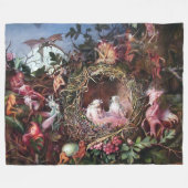 Fairies in a Birds Nest, John Anster Fitzgerald Fleece Deken (Voorkant (Horizontaal))