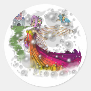 Fairies, Kastelen, Ridders Ronde Sticker
