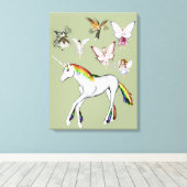 Fairies Kleur de Unicorn Canvas Afdruk (Insitu (Houten vloer))