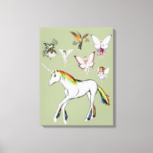 Fairies Kleur de Unicorn Canvas Afdruk (Voorkant)