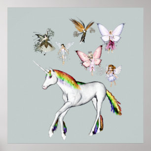 Fairies Kleur de Unicorn Poster