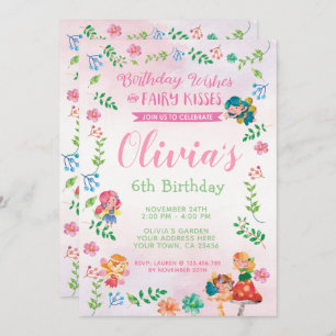 Fairies, Magical Birthday Invitation Kaart