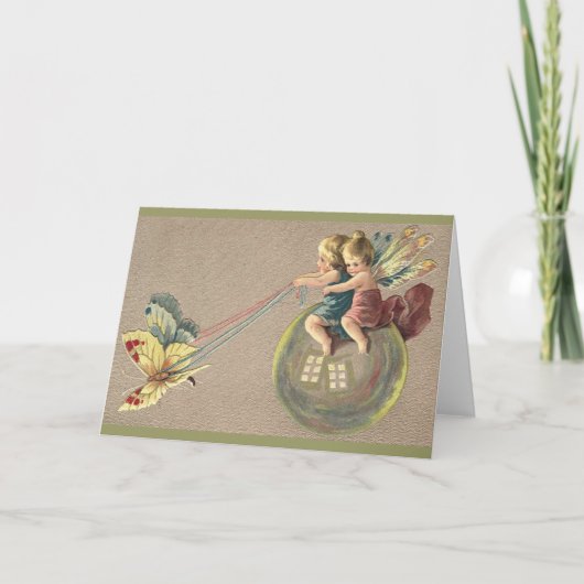 Fairies rijden op een bubbel kaart (Voorkant)