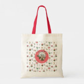 Fairies Roze Bloemen Mushroom Fairy Kasteel Monogr Tote Bag (Achterkant)