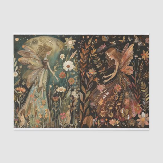 Fairies Spring / Herfst Decoupage Tissue Paper Tissuepapier (Voorkant)