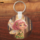 Fairies, stained glass, cathedrals, fantasy,Prayer Sleutelhanger (Achterkant)