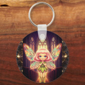 Fairies, stained glass, cathedrals, fantasy,Prayer Sleutelhanger (Voorkant)