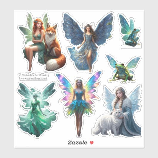 Fairies Sticker Sheet door Michaeline McDonald (Vel)