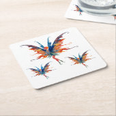 Fairies Waterverf Art Custom Square Onderzetters (Schuin)