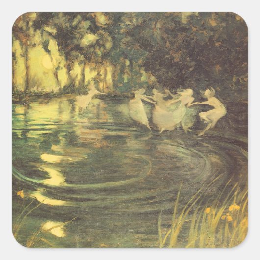 Fairies Whirl van Arthur Black,  Fairy Dance Vierkante Sticker (Voorkant)