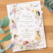Fairies Wildflower Flower Meadow Baby shower Acryl Uitnodigingen