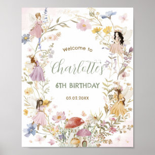 Fairies Wildflower Meadow Bloemen Verjaardag Welko Poster