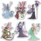 Fairies with Dragons Stickers door Molly Harrison (Voorkant)