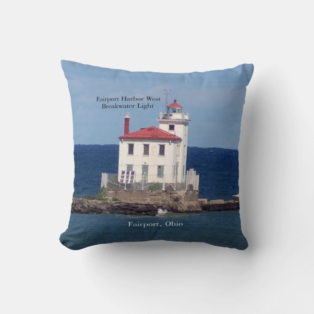 Fairport Harbour West Breakwater Light coussin (Recto)