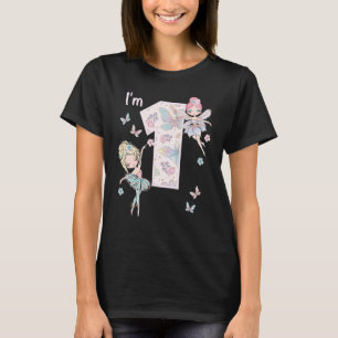 Fairy 1e verjaardagsfeestje 1 jaar oud verjaardags t-shirt