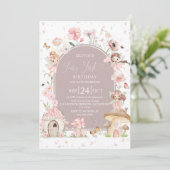 Fairy 1st Birthday Enchanted forest Invitation (Debout devant)