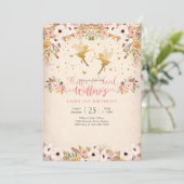 Fairy 1st Birthday Invitation Kaart (Staand voorkant)