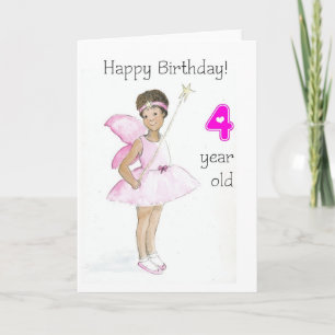 Fairy 4th Birthday Kaart