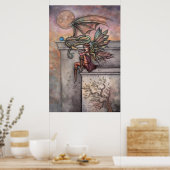 Fairy and Dragon Art Poster van Molly Harrison (Keuken)