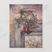 Fairy and Dragon Fantasy Art Briefkaart (Voorkant)