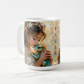 Fairy and Dragon Mystical Personalized Koffiemok (Voorkant links)